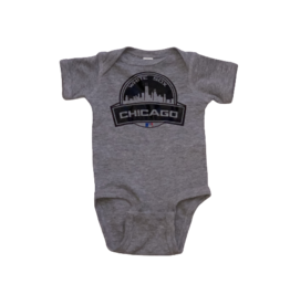 Tracy's Treasures White SOX Cityscape Gray Short Sleeve Onesie