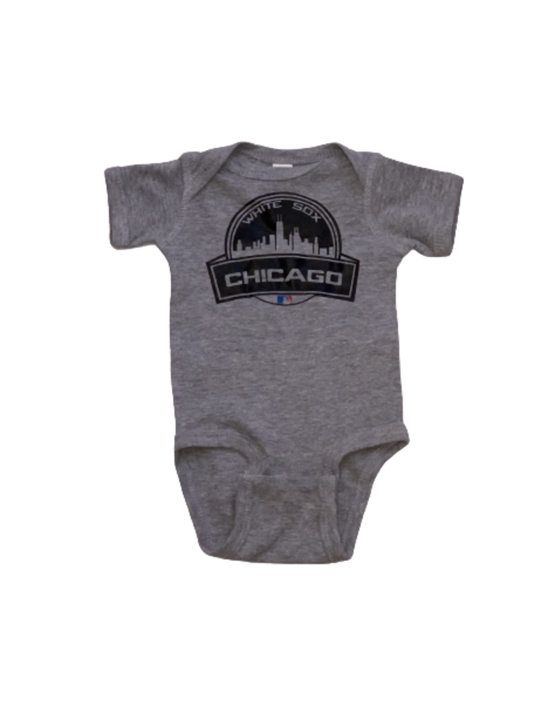 Tracy's Treasures White SOX Cityscape Gray Short Sleeve Onesie
