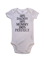 Tracy's Treasures 50% Daddy 50% Mommy Short Sleeve Onesie