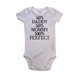 50% Daddy 50% Mommy Short Sleeve Onesie