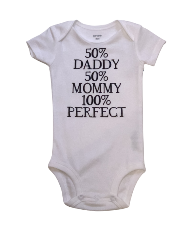 Tracy's Treasures 50% Daddy 50% Mommy Short Sleeve Onesie
