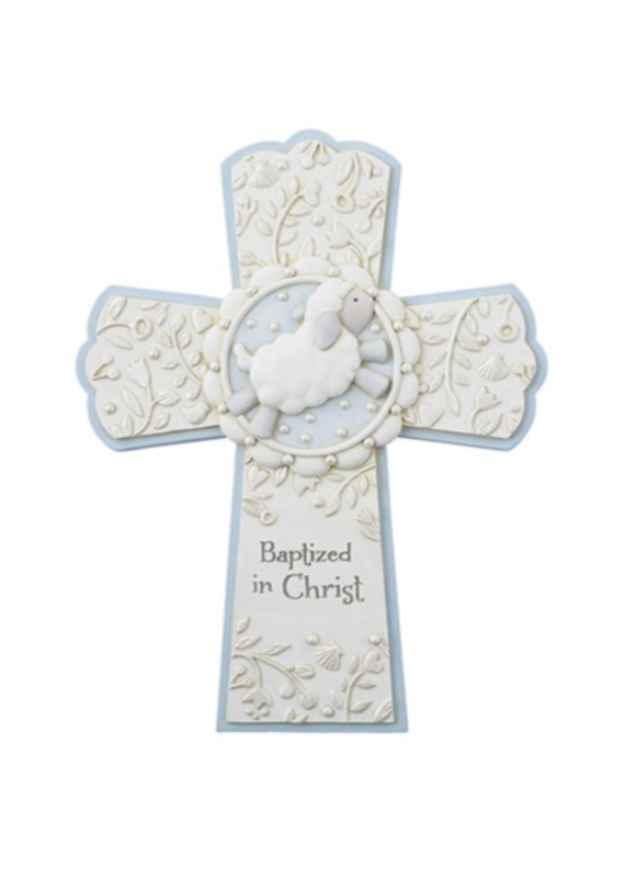 Christian Brands Catholic Baptism Cross Blue