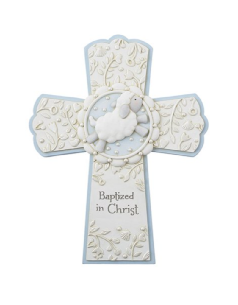 Christian Brands Catholic Baptism Cross Blue