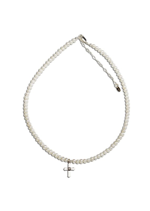 Cherished Moments Sterling Silver First Communion Girls Pearl Cross Necklace