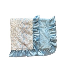 RazzleBaby Baby Blue Owl Double Plush Blanket