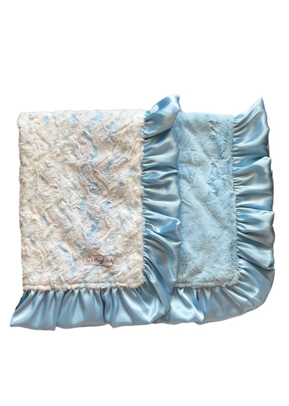 RazzleBaby Baby Blue Owl Double Plush Blanket