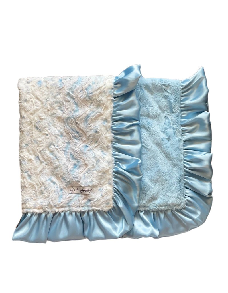 RazzleBaby Baby Blue Owl Double Plush Blanket