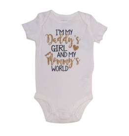 Tracy's Treasures Daddy's Girl Mommy's World Short Sleeve Onesie