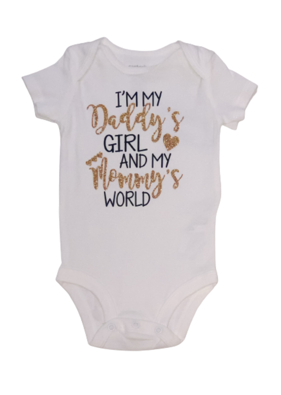 Tracy's Treasures Daddy's Girl Mommy's World Short Sleeve Onesie