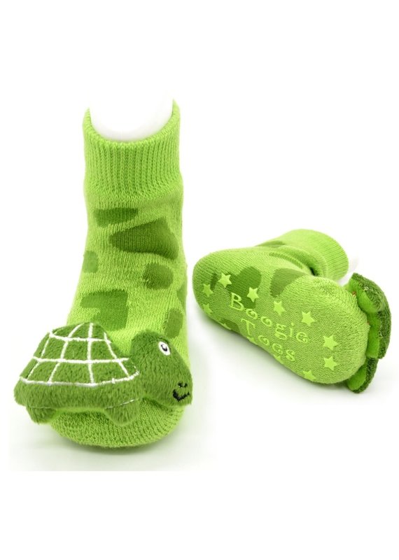 Green Turtle Rattle Socks 0-12m