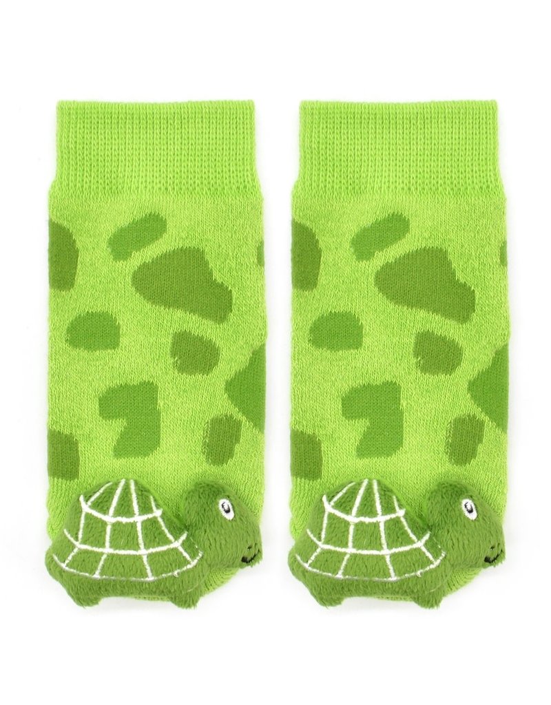 Green Turtle Rattle Socks 0-12m