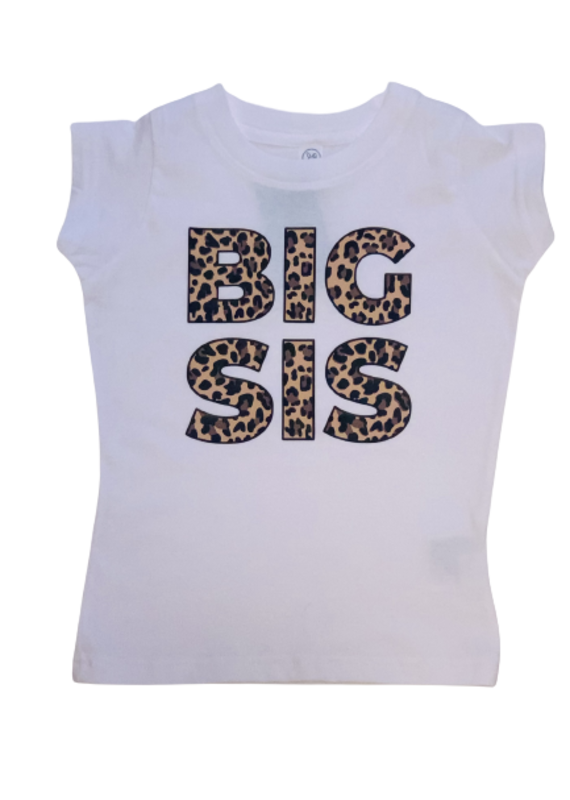 Tracy's Treasures Leopard Big Sis Short Sleeve