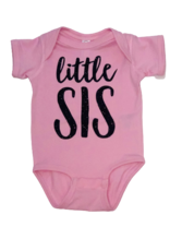 Tracy's Treasures Little Sis Pink Onesie Short Sleeve