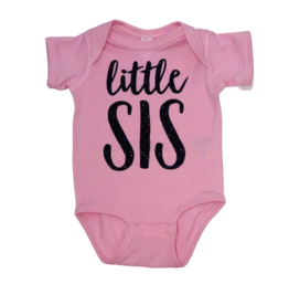 Tracy's Treasures Little Sis Pink Onesie Short Sleeve
