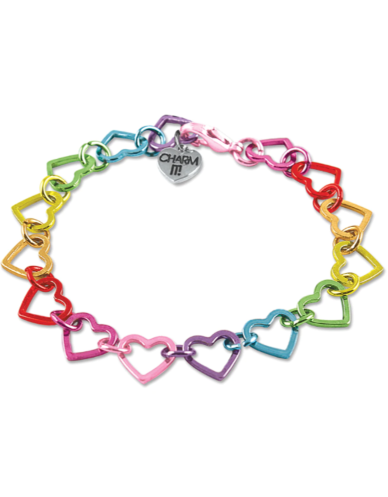 CHARM IT! Rainbow Heart Link Bracelet