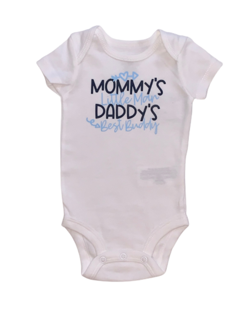 Tracy's Treasures Mommys Little Man Daddys Best Buddy Short Sleeve Onesie