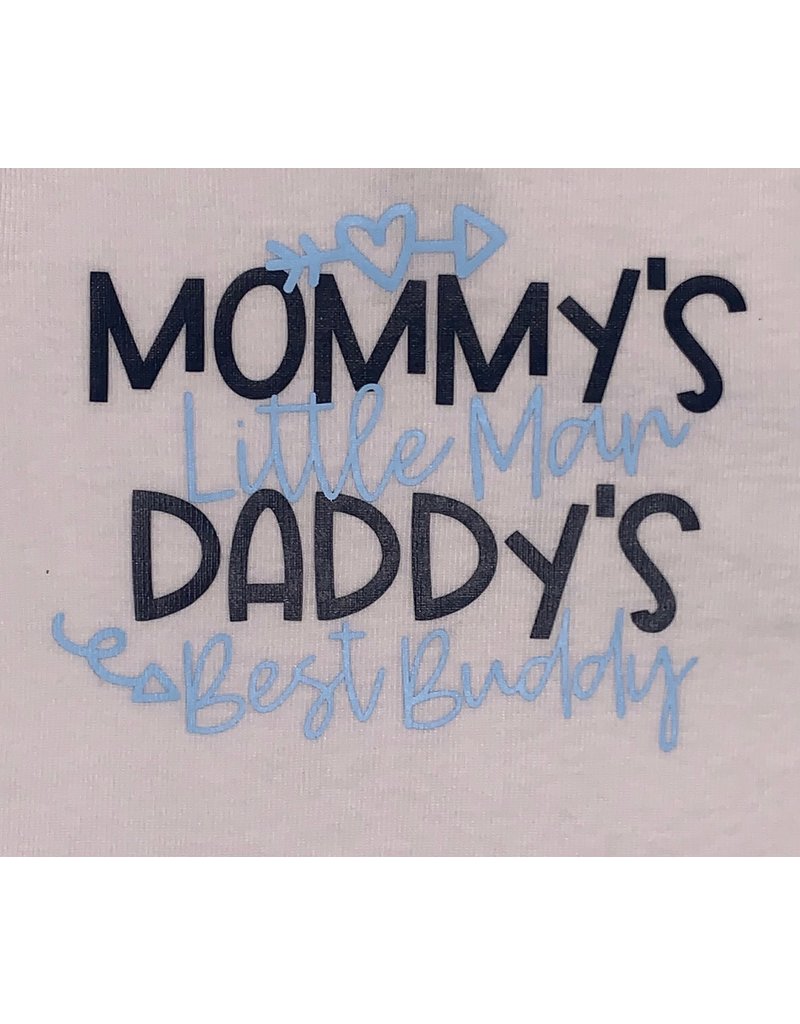 Bows & Babes Mommys Little Man Daddys Best Buddy Short Sleeve Onesie