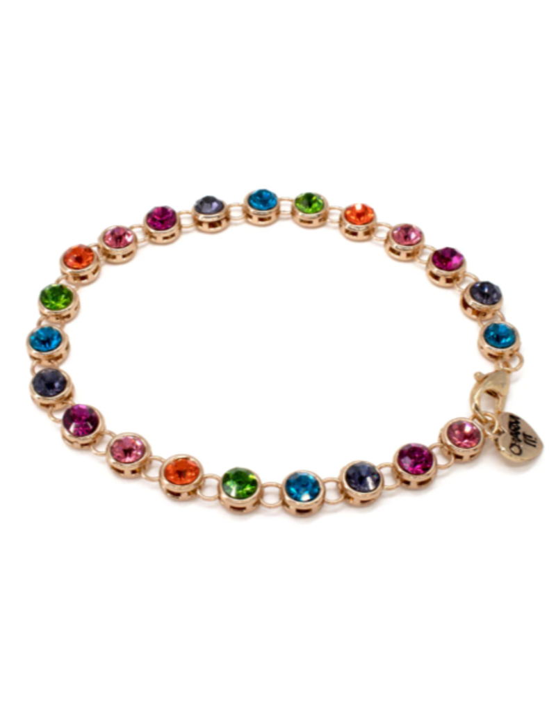 CHARM IT! Gold Rainbow Rhinestone Bracelet