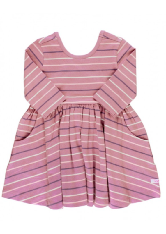 Toddler Wisteria Mauve Stripe Twirl Dress