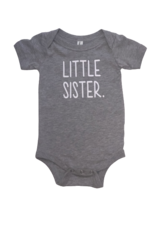 Little Sister Gray Short Sleeve Onesie