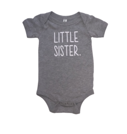 Tracy's Treasures Little Sister Gray Short Sleeve Onesie