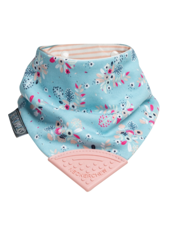 Cheeky Chompers Neckerchew Teething Dribble Bib Botanical Bloom