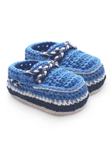 Jefferies Socks Deck Shoe Crochet Bootie Blue NB 0-3m