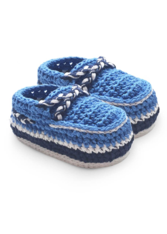 Jefferies Socks Deck Shoe Crochet Bootie Blue NB 0-3m