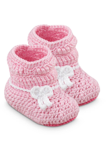 Jefferies Socks Slouch Boot Crochet Bootie Pink NB 0-3m