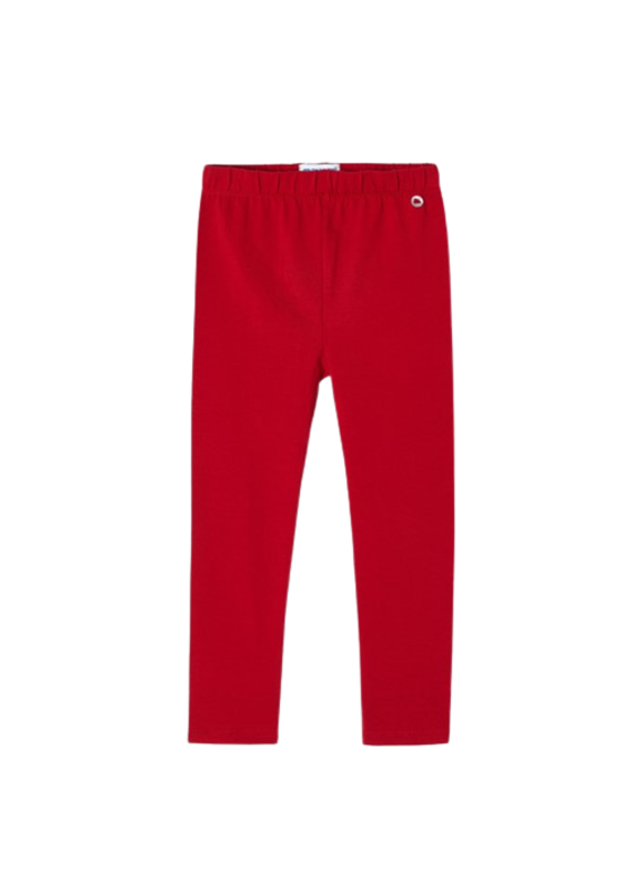 Red Elastane Basic Legging