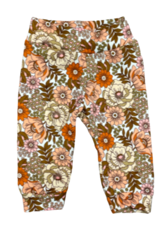 Jena Bug Baby Boutique Peach/Rust Robyn Floral Jogger