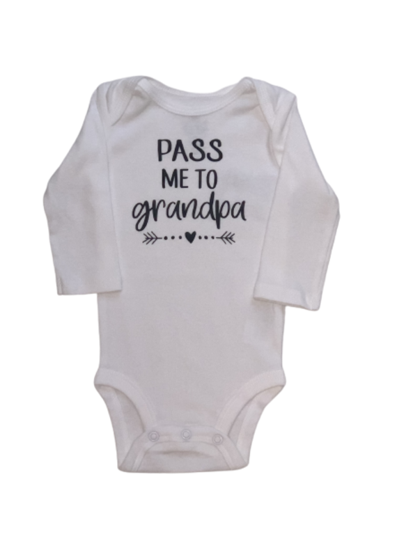 Tracy's Treasures Pass to Grandpa Long Sleeve Onesie