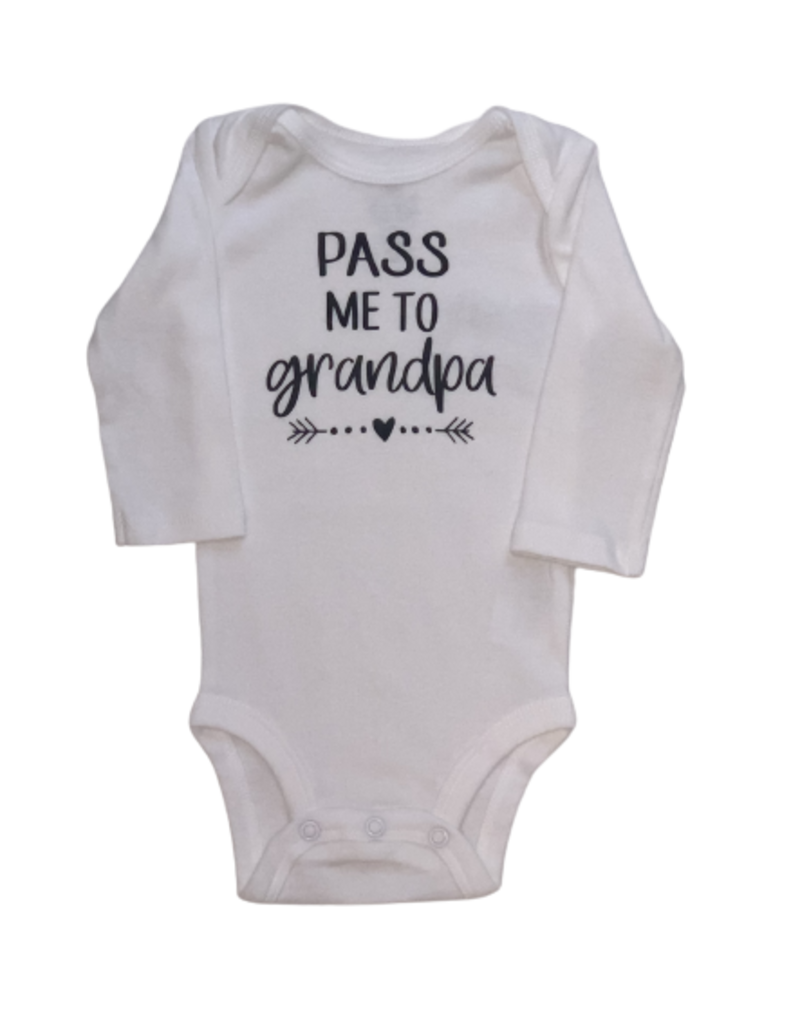Tracy's Treasures Pass to Grandpa Long Sleeve Onesie