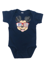 Tracy's Treasures Mickey Sunglasses Navy Short Sleeve Onesie