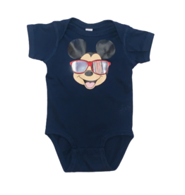 Tracy's Treasures Mickey Sunglasses Navy Short Sleeve Onesie