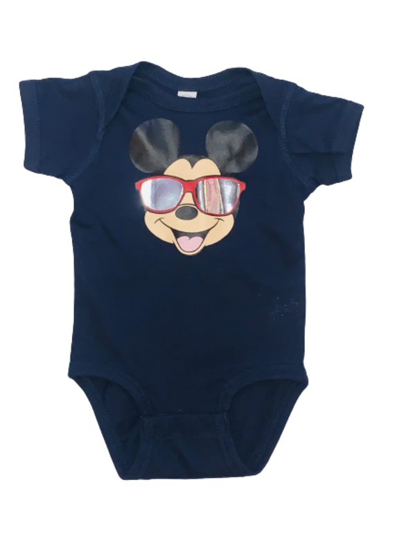 Tracy's Treasures Mickey Sunglasses Navy Short Sleeve Onesie