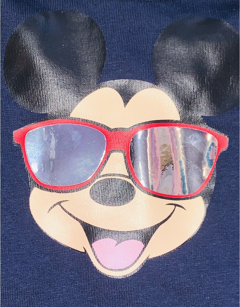 Mickey Sunglasses Navy Short Sleeve Onesie