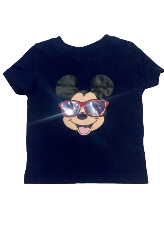 Tracy's Treasures Mickey Sunglasses Navy Short Sleeve Shirt