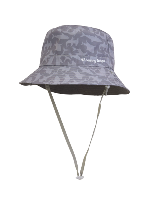 Reversible Grey Design/Grey Bucket Sun Hat 3-5 years