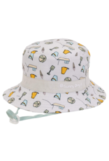 Reversible Green/Cream Bucket Hat 0-12m