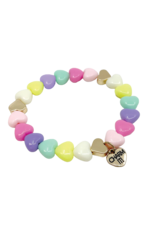 CHARM IT! Gold Pastel Heart Stretch Bead Bracelet