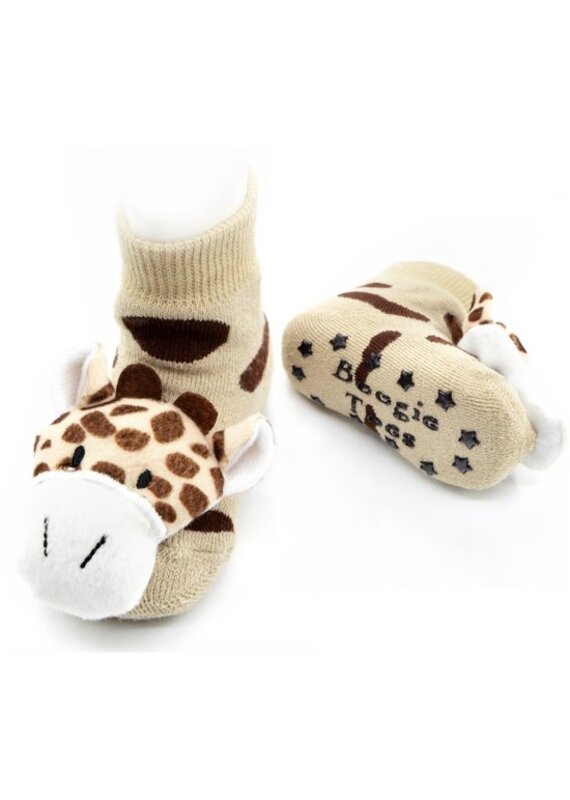 Boogie Toes Giraffe Rattle Socks 0-12m