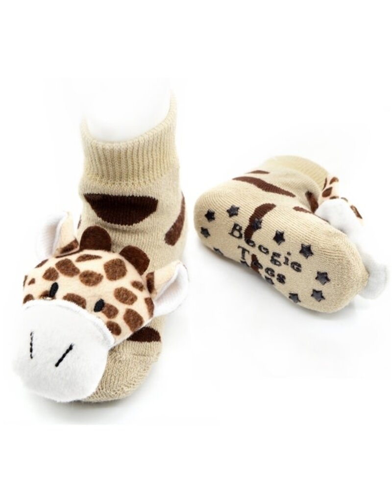 Boogie Toes Giraffe Rattle Socks 0-12m