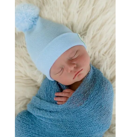 IlyBean Newborn Boy Blue Beanie Hospital Hat 0-3m