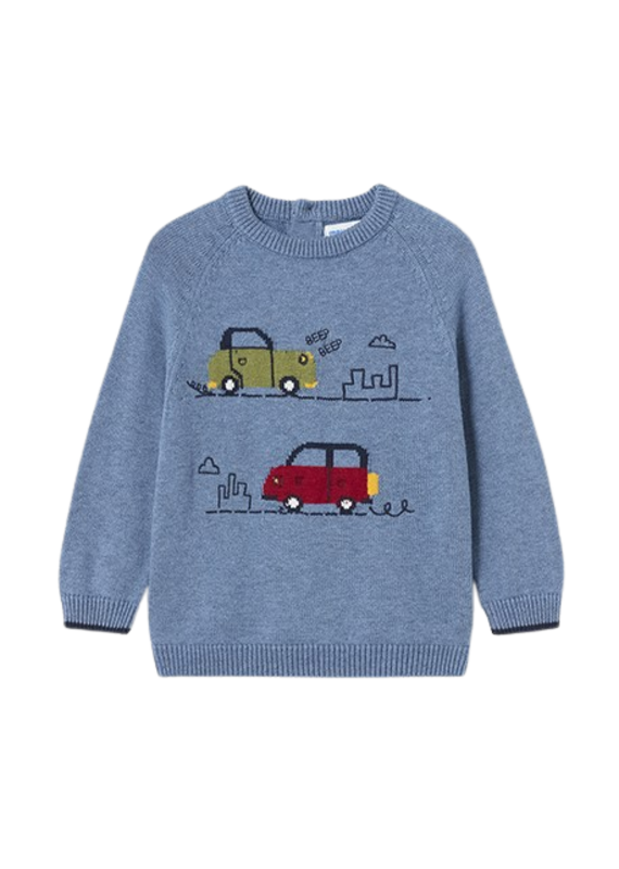 Mix Blue Car Sweater