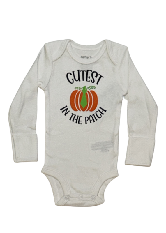 Cutest in the Patch Bowtie Long Sleeve Onesie