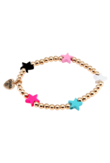 High Intencity Corporation CHARM IT! CHARM IT! Gold Bead Multi Star Stretch Bead Bracelet