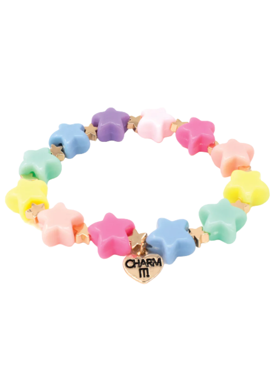 CHARM IT! Gold Pastel Star Stretch Bead Bracelet