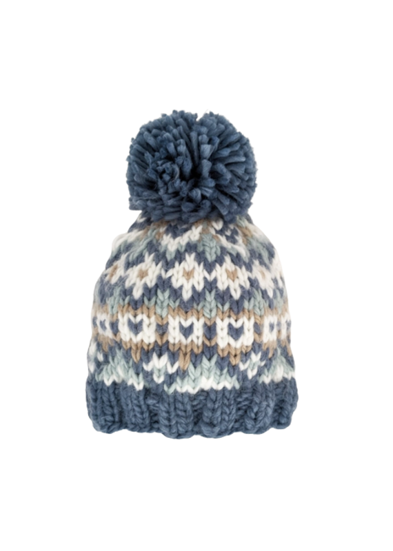 Fairisle Slate Beanie Hat