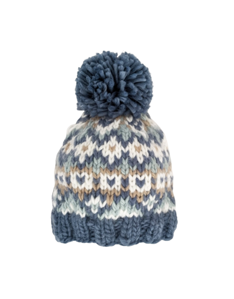 Fairisle Slate Beanie Hat